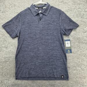 Rugby University Polo Shirt Mens S Blue Slim Fit Stretch Moisture Wicking